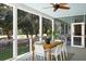 Screened porch with outdoor dining set and tranquil garden views at 3583 Somerset Hills Ct, Mount Pleasant, SC 29466