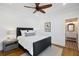 Bright bedroom with hardwood floors and ceiling fan at 3583 Somerset Hills Ct, Mount Pleasant, SC 29466