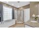 Bathroom features a large shower, soaking tub, and granite countertop at 1000 Rivershore Rd, Charleston, SC 29492