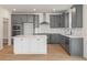 Modern kitchen with gray cabinets and white island at 2802 Lacy St, North Charleston, SC 29406