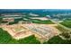 Aerial view of a new home community with houses, ponds, and landscaping at 121 Yarrow Way, Moncks Corner, SC 29461