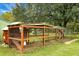 Chicken coop with run in the backyard at 978 Independent School Rd, Reevesville, SC 29471