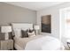 Neutral-toned bedroom with a patterned headboard, soft bedding, and calming artwork at 424 Grove End Rd, Moncks Corner, SC 29461