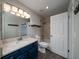 Updated bathroom with a quartz vanity and a tub shower combo at 1481 Center Extension St # 208, Mount Pleasant, SC 29464