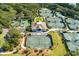 Aerial view of expansive tennis courts and clubhouse at 1640 Live Oak Park, Seabrook Island, SC 29455
