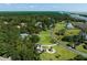 Aerial view of neighborhood with waterfront access at 7848 Pelican Bay Dr, Awendaw, SC 29429