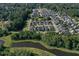 Wide aerial view of the neighborhood nestled in a lush landscape with ponds and mature trees at 208 Sweetspire Ln, Summerville, SC 29483