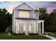 Two-story light blue home with front porch at 721 Rumbling Leaf Ln, Summerville, SC 29486