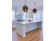 Modern kitchen with white cabinetry, large island, and stunning light fixtures at 3869 Delinger Dr, Mount Pleasant, SC 29466