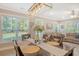 Casual dining area with a wood table and chairs, located near a living room with a beige couch at 1010 Deep Gap Rd, Ridgeville, SC 29472