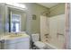 Clean bathroom with a tub shower combination and updated vanity at 607 Waterwood Dr, Goose Creek, SC 29445
