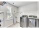 Laundry room with washer, dryer, shelving, and window at 229 Camellia Bloom Dr, Moncks Corner, SC 29461