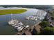 Aerial view of boats docked at a marina at 1311 S Jenkins Lagoon Dr, Seabrook Island, SC 29455