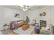 Living room with fireplace and access to a patio at 202 Greenmeadow Dr, Goose Creek, SC 29445