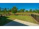 Fenced backyard with grassy lawn, concrete patio, and landscaping at 145 Hedera Ct, Summerville, SC 29486