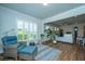 Relaxing living area features comfortable seating, hardwood floors, and a large window at 145 Hedera Ct, Summerville, SC 29486