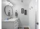Bathroom with a vanity, large mirror and shower at 121 High Hammock Villas # 121, Seabrook Island, SC 29455