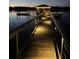Illuminated waterfront dock with gazebo at night at 1913 Mooring Line Way, Mount Pleasant, SC 29466