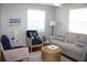 Cozy living room featuring a sofa, armchairs, and a wicker coffee table at 32 41St Ave, Isle of Palms, SC 29451