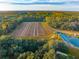 Aerial view of property with farm and pond at 4285 Clover Hill Rd, Green Pond, SC 29446
