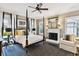Elegant bedroom with four-poster bed and fireplace at 4285 Clover Hill Rd, Green Pond, SC 29446