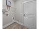 Laundry room with washer/dryer hookups and ample shelving at 168 Aleene Dr, Summerville, SC 29485