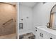 Updated bathroom with walk-in shower and modern vanity at 1894 Capri Dr, Charleston, SC 29407