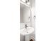 Modern powder room with pedestal sink and frameless mirror at 175 Cantona Dr, Summerville, SC 29483
