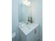 Bathroom with white vanity, large mirror, and updated fixtures at 1103 Twin Rivers Drive # 71, Wando, SC 29492