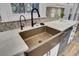 Modern kitchen with a copper farm sink and white cabinets at 4429 Francis Younge Way, Hollywood, SC 29449