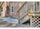 Wooden stairs leading from the deck to the backyard at 4429 Francis Younge Way, Hollywood, SC 29449