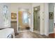 Modern bathroom with a large walk-in shower and textured glass door at 169 Marsh Island Dr, Kiawah Island, SC 29455