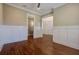 Spacious office with hardwood floors and wainscoting, and en suite bathroom at 1999 N Creek Dr, Mount Pleasant, SC 29466