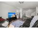 Spacious living room with hardwood floors and large TV at 728 Ladywood Dr, Summerville, SC 29486