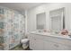 Bathroom with double vanity, shower/tub combo, and linen closet at 728 Ladywood Dr, Summerville, SC 29486