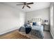 Comfortable bedroom with queen bed, and ceiling fan at 2150 Spoleto Ln # H7, North Charleston, SC 29406