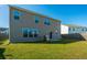 Spacious backyard with grass, patio, and privacy fence at 551 Rosings Dr, Summerville, SC 29486