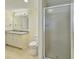 Bathroom with granite countertop and shower at 102 Flud St, Summerville, SC 29483