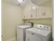Laundry room with washer, dryer, and cabinets at 102 Flud St, Summerville, SC 29483