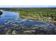 Aerial view of waterfront property with private pier at 4239 Tom Point Rd, Hollywood, SC 29449