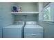 Laundry room with washer, dryer, and shelving at 565 Estates Dr, Walterboro, SC 29488