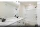 Clean bathroom with double sinks, a shower/tub combo, and white cabinets at 266 Wappoo Trace Ln, Summerville, SC 29486
