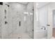 Elegant bathroom featuring a large marble shower and soaking tub at 364 Wappoo Trace Ln, Summerville, SC 29486