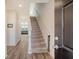 Interior view of a staircase with hardwood floors and a landing at 487 Pender Woods Dr, Summerville, SC 29486
