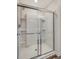 Large walk-in shower with glass enclosure and built-in shelving at 487 Pender Woods Dr, Summerville, SC 29486