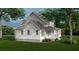 Two story farmhouse with white siding, gray roof and landscaping at 5209 Seewee Rd, Awendaw, SC 29429