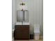 Small bathroom with single vanity and toilet at 5209 Seewee Rd, Awendaw, SC 29429