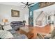 Comfortable living room with hardwood floors and a view of the staircase at 318 Simmons Ave, Summerville, SC 29483