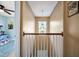 Upstairs hallway with a view to the entrance below at 417 Crystal Oaks Ln, Moncks Corner, SC 29461