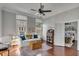 Bright living room with hardwood floors and built-ins at 52 Laurens St, Charleston, SC 29401